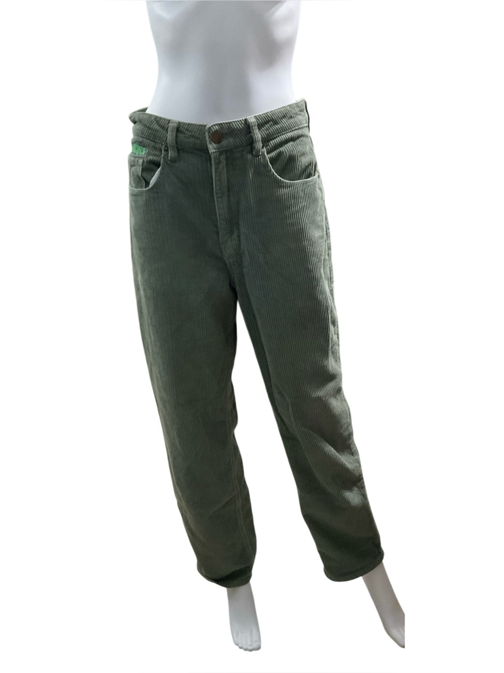 Empyre Tori Green Corduroy Straight Pants Womens 6 Inseam 30